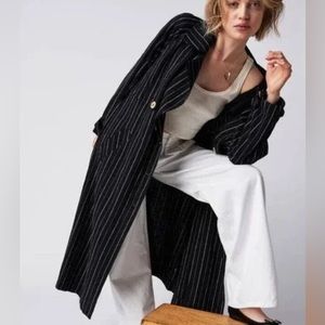 NWOT We The Free Free People Melia Mac Coat Navy Combo